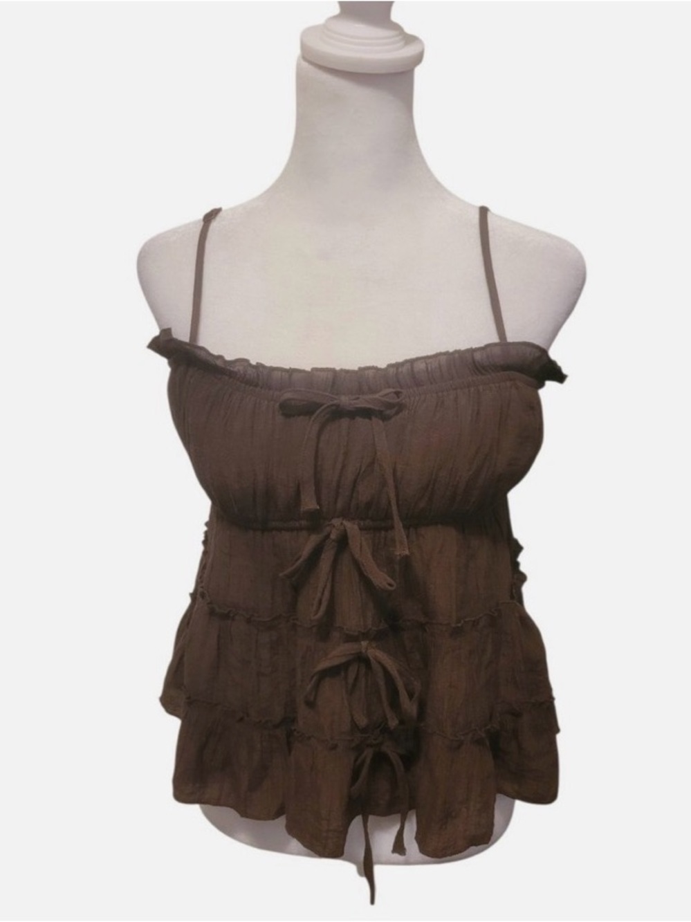 Thirty / Thirty LA Top Small Milkmaid Boho Festival Y2K Babydoll Lace Ruffle